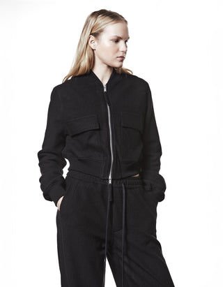 Woll-Blouson-Jacke mit Brusttaschen