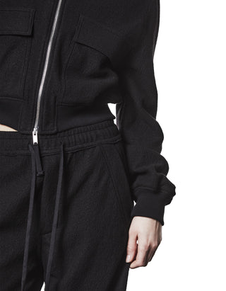 Woll-Blouson-Jacke mit Brusttaschen