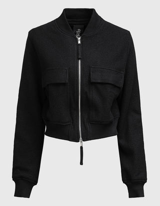 Woll-Blouson-Jacke mit Brusttaschen