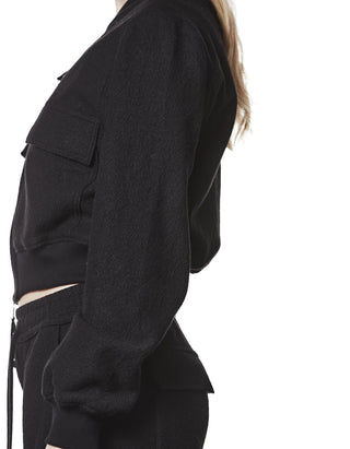 Woll-Blouson-Jacke mit Brusttaschen