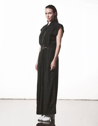 Cropped Leinen-Weste