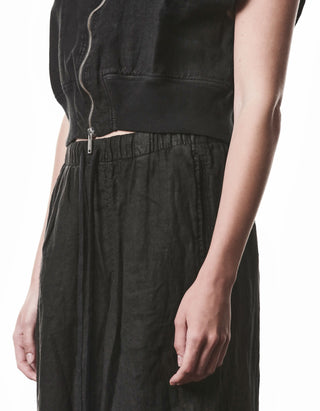 Cropped Leinen-Weste