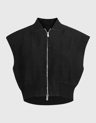 Cropped Leinen-Weste