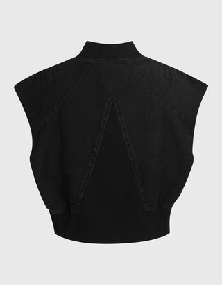 Cropped Leinen-Weste