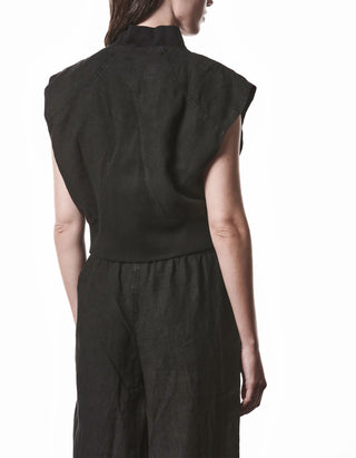 Cropped Leinen-Weste