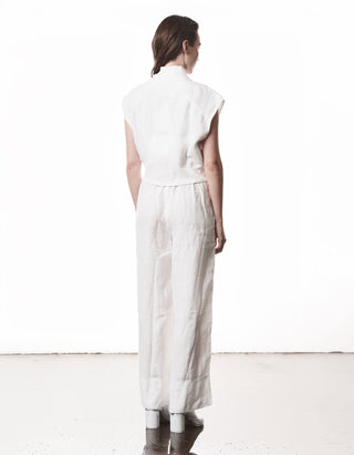 Cropped Leinen-Weste