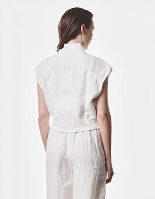 Cropped Leinen-Weste