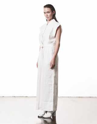 Cropped Leinen-Weste