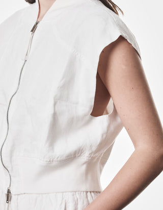 Cropped Leinen-Weste