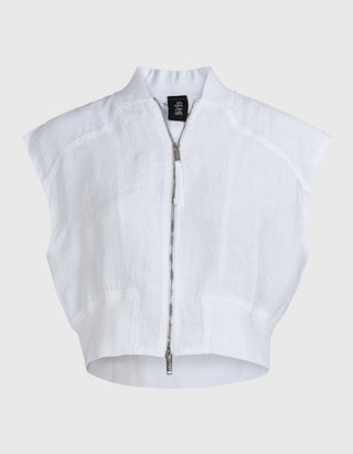 Cropped Leinen-Weste