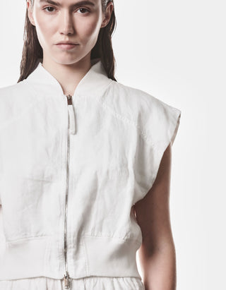 Cropped Leinen-Weste