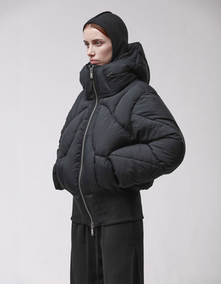 Wattierte Steppjacke mit Kapuze