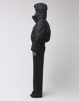 Wattierte Steppjacke mit Kapuze