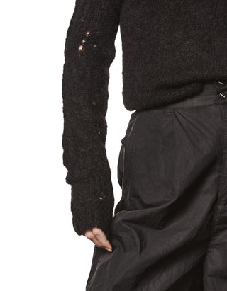 Alpaka-Mix Pullover mit Destroyed-Details