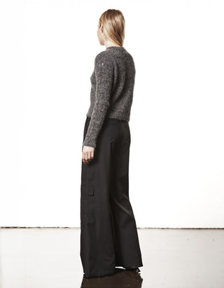 Alpaka-Mix Pullover mit Destroyed-Details