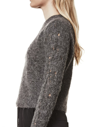 Alpaka-Mix Pullover mit Destroyed-Details