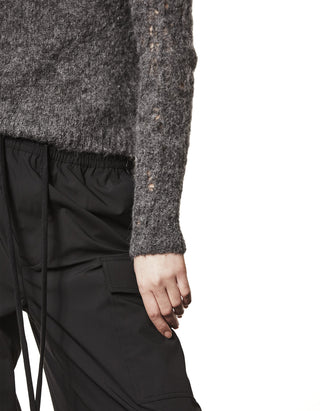 Alpaka-Mix Pullover mit Destroyed-Details