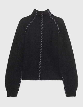 Alpaka-Mix Pullover mit Stehkragen