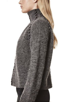 Alpaka-Mix Pullover mit Stehkragen