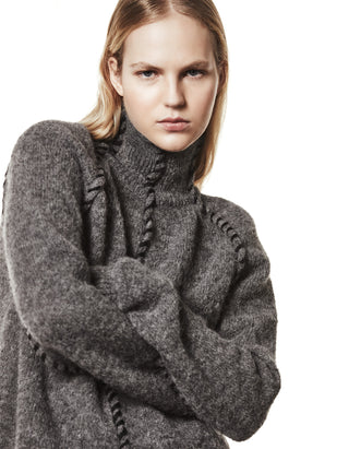 Alpaka-Mix Pullover mit Stehkragen