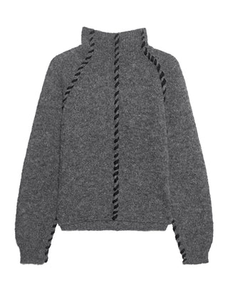 Alpaka-Mix Pullover mit Stehkragen