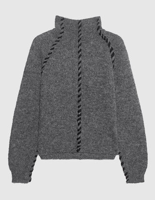 Alpaka-Mix Pullover mit Stehkragen