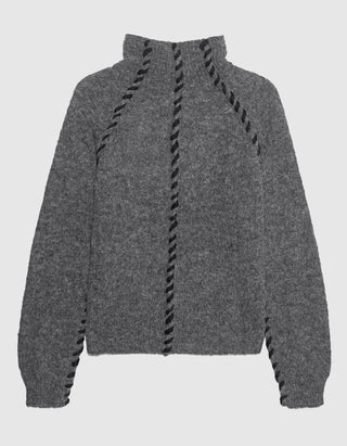 Alpaka-Mix Pullover mit Stehkragen