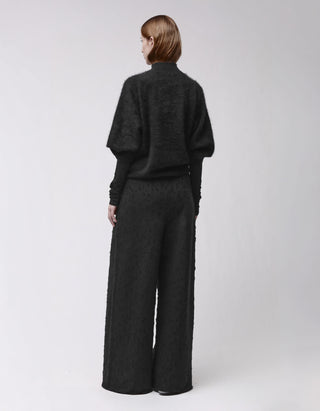 Fuzzy Kaschmir-Pullover mit Stehkragen