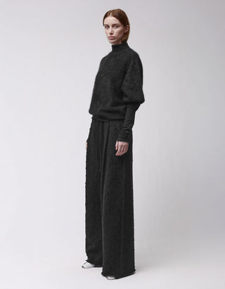 Fuzzy Kaschmir-Pullover mit Stehkragen