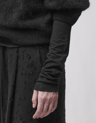 Fuzzy Kaschmir-Pullover mit Stehkragen