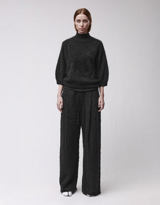 Fuzzy Kaschmir-Pullover mit Stehkragen
