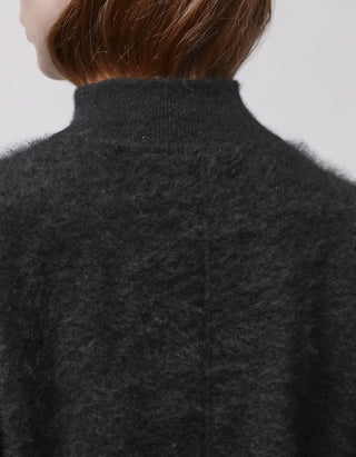 Fuzzy Kaschmir-Pullover mit Stehkragen