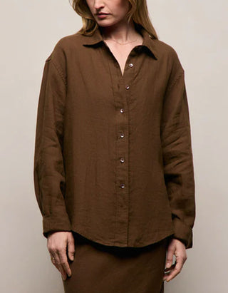 Oversize Leinen-Hemd