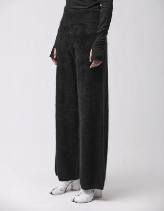 Fuzzy Kaschmir Wide-Leg Hose
