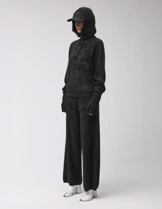 Fuzzy Kaschmir Wide-Leg Hose