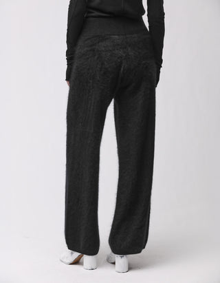 Fuzzy Kaschmir Wide-Leg Hose