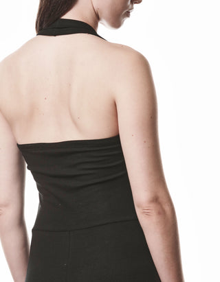 Gerippter Neckholder-Jumpsuit