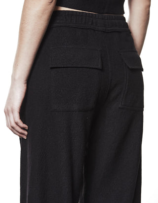 Woll-Wide-Leg Jogginghose mit Eingrifftaschen