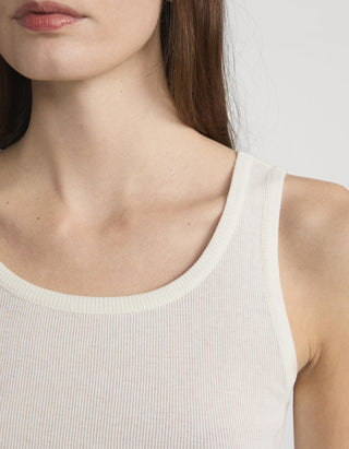 Geripptes Cropped-Tanktop The Ghost mit Seiden-Anteil