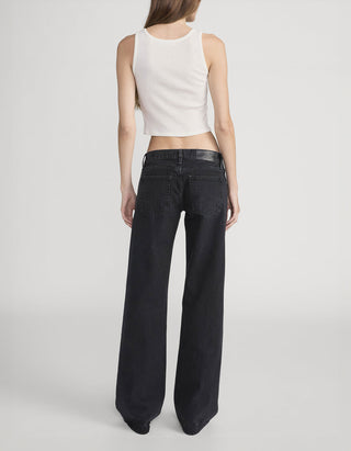 Geripptes Cropped-Tanktop The Ghost mit Seiden-Anteil