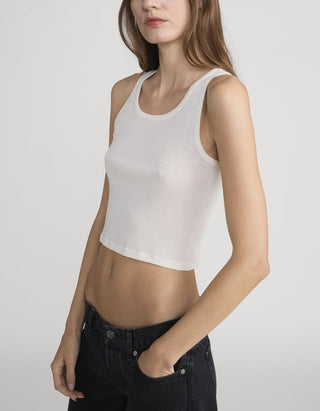 Geripptes Cropped-Tanktop The Ghost mit Seiden-Anteil