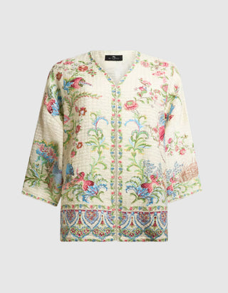 Gemusterte Kimono-Jacke