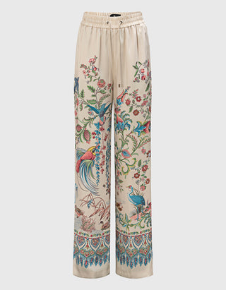 Gemusterte Wide-Leg Hose