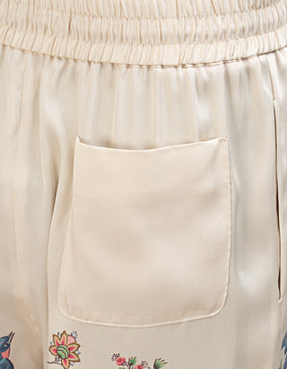 Gemusterte Wide-Leg Hose