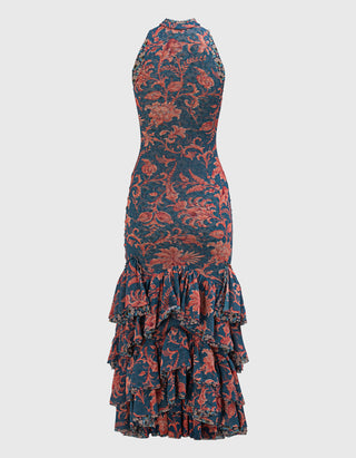 Gemustertes Layer-Look Midi-Dress