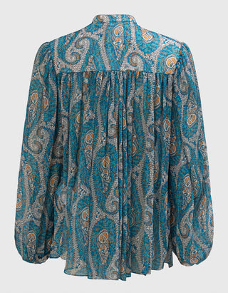 Gemusterte Seiden-Crêpe Bluse