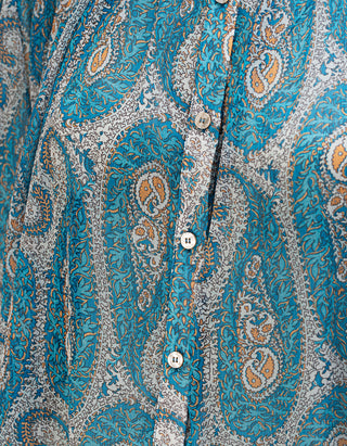 Gemusterte Seiden-Crêpe Bluse