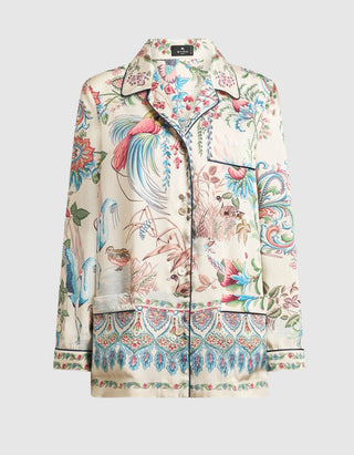 Gemusterte Hemdbluse aus Twill