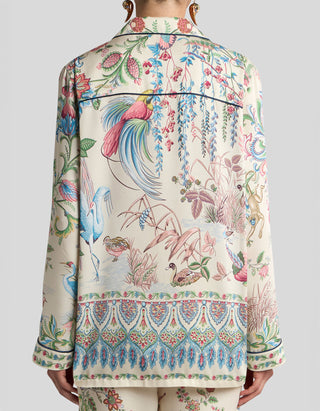 Gemusterte Hemdbluse aus Twill