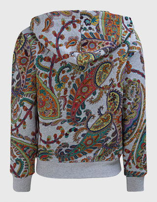 Gemusterter Zipper-Hoody Paisley